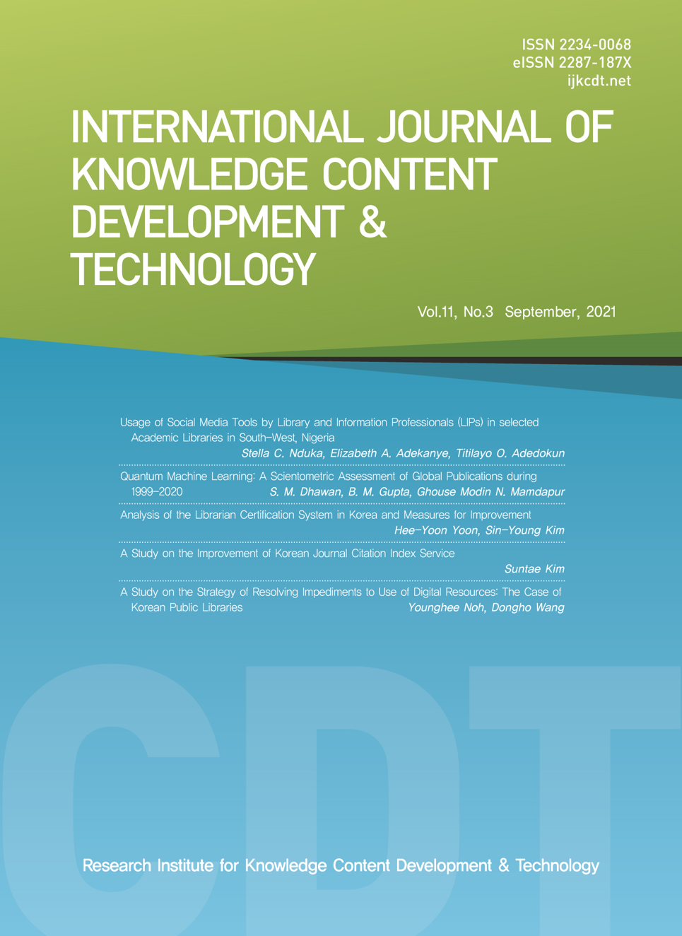					View Vol. 11 No. 3 (2021)
				